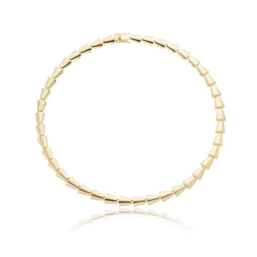 COLAR GARGANTILHA CONES POLIDOS DOURADO