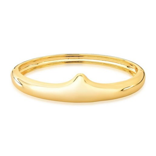 BRACELETE CURVO LISO BANHADO À OURO