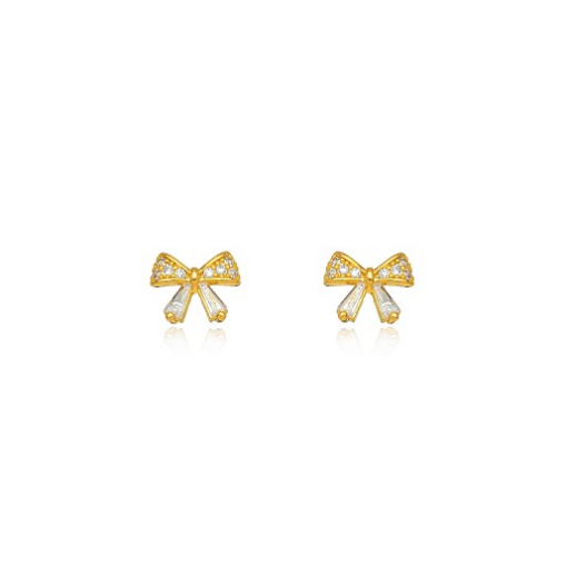 BRINCO LACINHO CRAVEJADO DOURADO