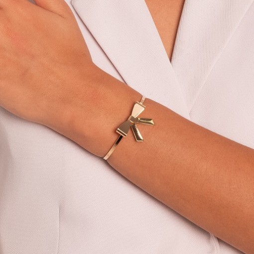BRACELETE LAÇO LISO DOURADO
