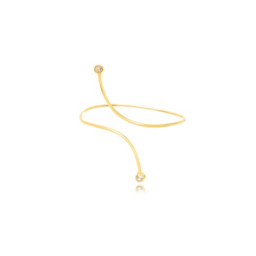 BRACELETE LISO COM PONTOS DE LUZ NAS EXTREMIDADES DOURADO