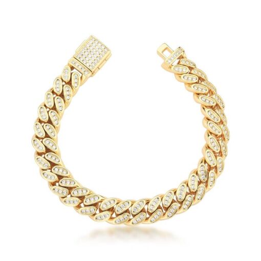 PULSEIRA EM ELOS GROUMET DOURADA CRAVEJADA DE ZIRCÔNIAS