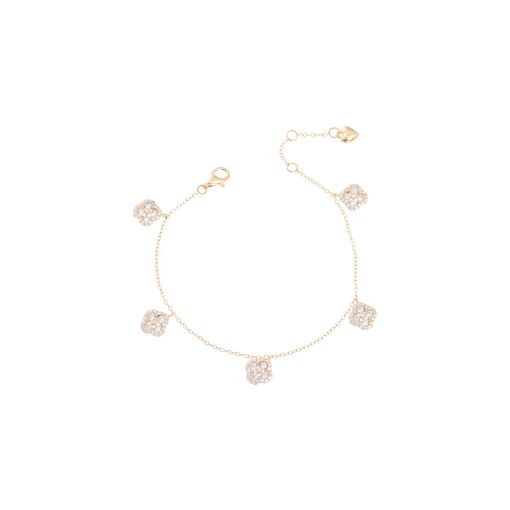 PULSEIRA ELOS PORTUGUESES CINCO FLORES ESTILO TREVO ARREDONDADO