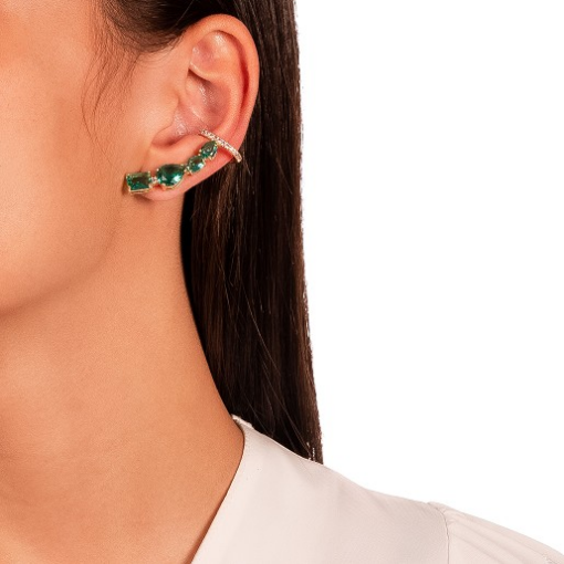 BRINCO EAR CUFF CRAVEJADO TURMALINA