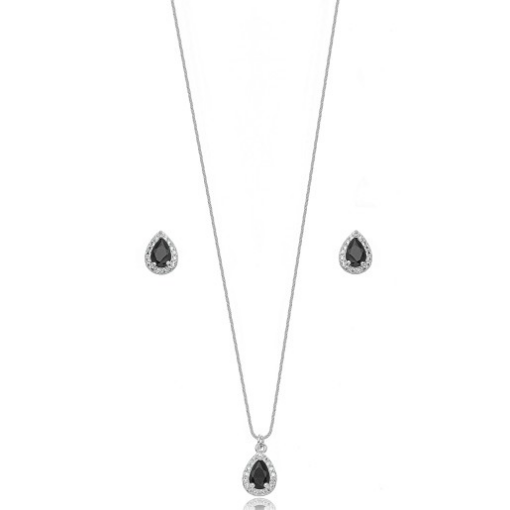 CONJUNTO PEDRA FUSION NEGRA RÓDIO BRANCO