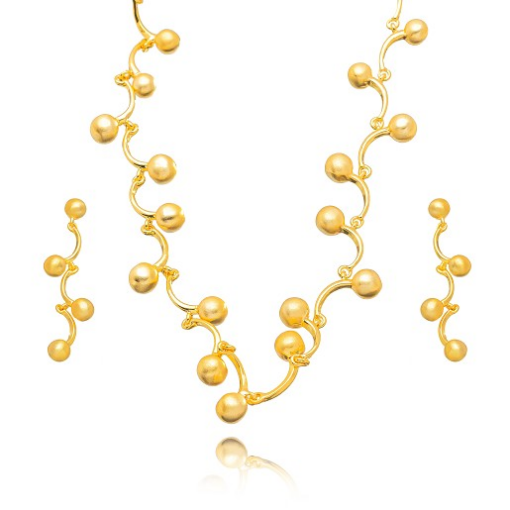 CONJUNTO ESFERAS FOSCAS DOURADO