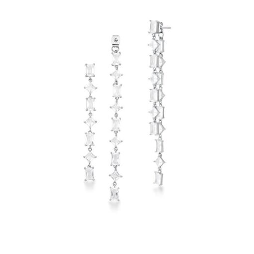 BRINCO EAR JACKET COM PEDRAS EM RÓDIO BRANCO
