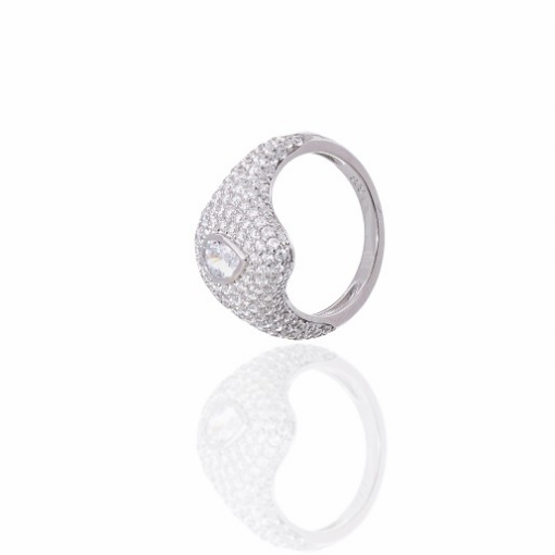 ANEL MICROZIRCÔNIAS EM PRATA 925 TAM. 17