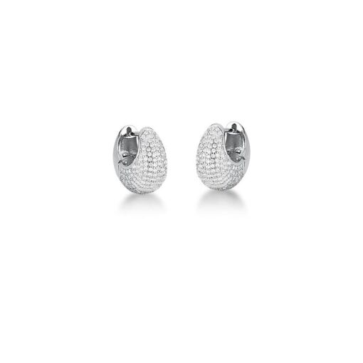 BRINCO ARGOLA EM GOTA COM QUINZE FILEIRAS ZIRCÔNIAS
