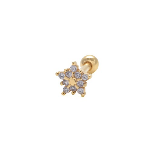 PIERCING ESTRELA CRAVEJADA DOURADA