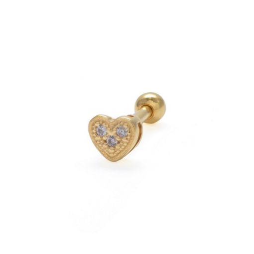 PIERCING CORAÇÃOZINHO CRAVEJADO DOURADO