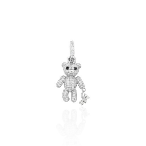 PINGENTE TEDDY CRAVEJADO COM URSINHO PEQUENO LISO PENDURADO EM P