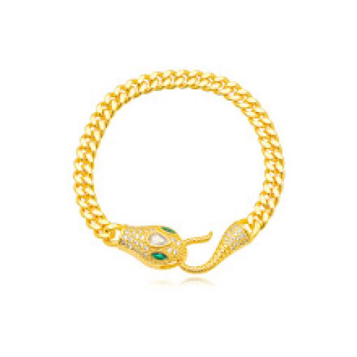 PULSEIRA MIKA SNAKE CRAVEJADO DOURADO