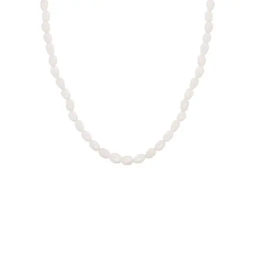 COLAR PÉROLA BRANCA ALONGADA 42CM