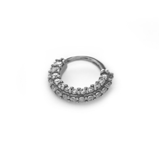 PIERCING ARGOLA MICRO ZIRCÔNIAS AO REDOR RÓDIO BRANCO