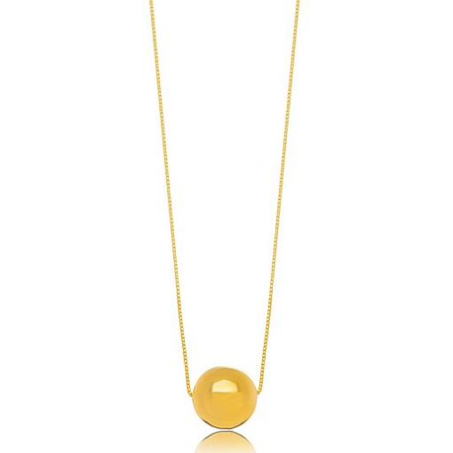 COLAR ESFERA LONGO DOURADO