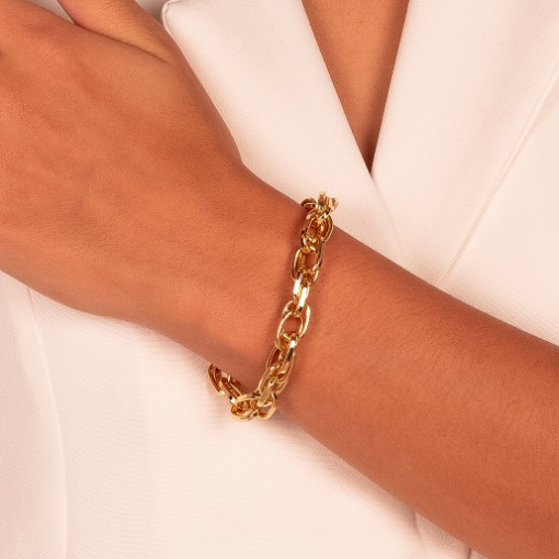 PULSEIRA ELOS DUPLOS LISOS DOURADO