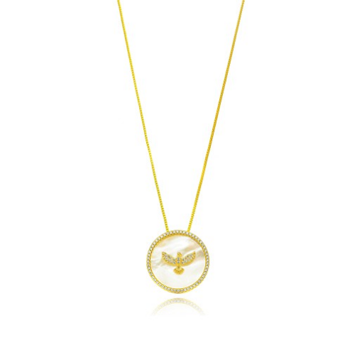 COLAR ESPÍRITO SANTO EM MADREPÉROLA DOURADO