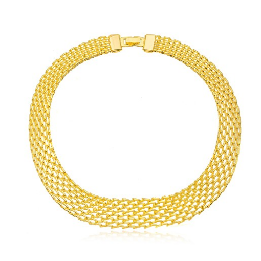 COLAR CHOKER MALHA DOURADO