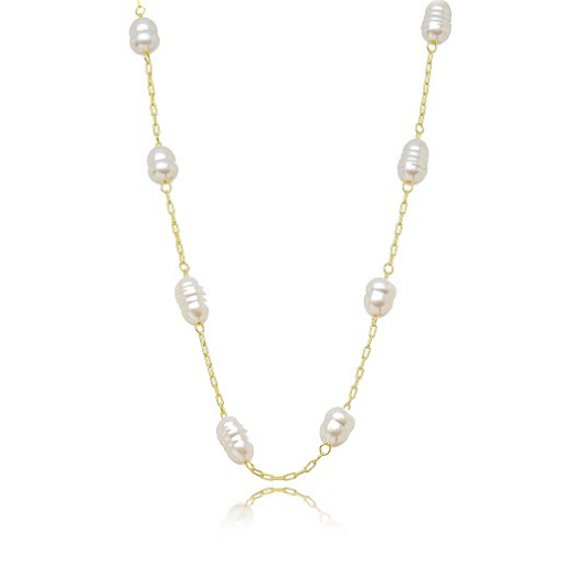 COLAR CHOKER PÉROLAS LISAS DOURADA
