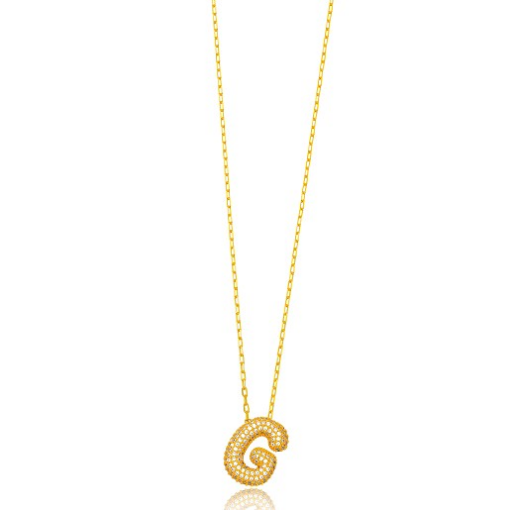 COLAR LETRA G CRAVEJADO DOURADO