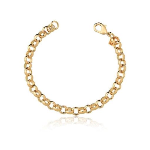 PULSEIRA COM ELOS REDONDOS LISOS BANHADA A OURO