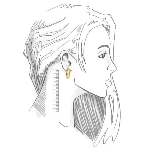 BRINCO MEIA ARGOLA TRANÇADA E LISA BANHADA A OURO