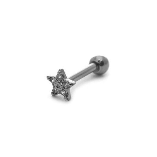 PIERCING ESTRELINHA COM CRAVEJADO RÓDIO BRANCO
