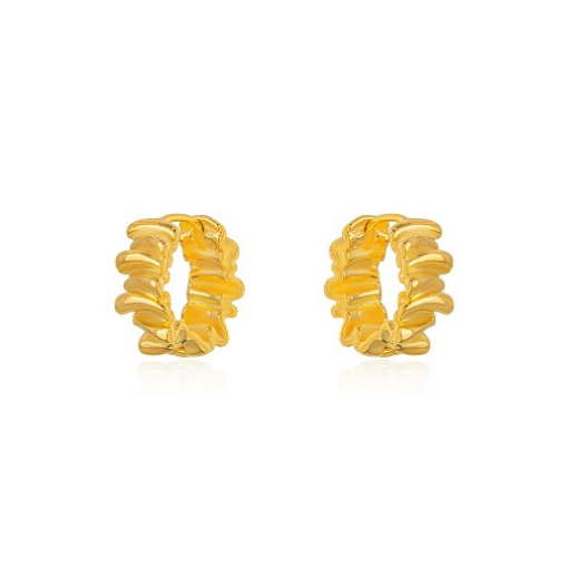 ARGOLA ORGÂNICA ONDULADA DOURADO