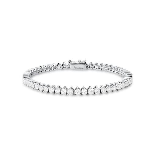 PULSEIRA RIVIERA PEDRA 3 GARRAS REDONDO 3MM 18CM BAN. A RODIO BR