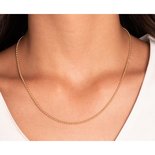 COLAR CHOKER MÉDIO ESFERAS PEQUENAS DOURADO