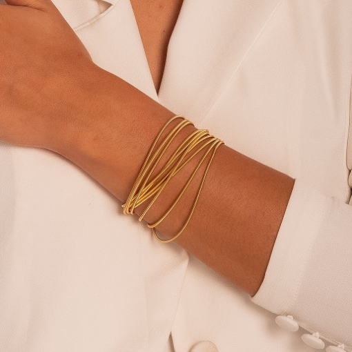 PULSEIRA CORDA DE VIOLÃO LISA DOURADO