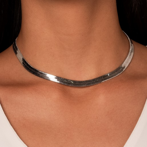 COLAR CHOKER MALHA FITA RÓDIO
