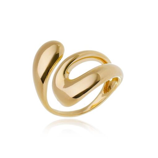 ANEL "FANTASTICO"  LISO OURO BRANCO TAM. P