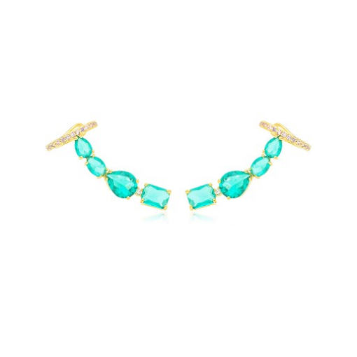 BRINCO EAR CUFF CRAVEJADO TURMALINA