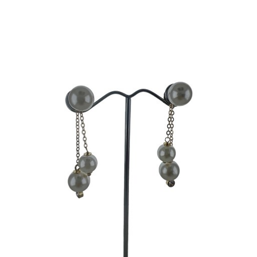BRINCO PÉROLAS PENDURADAS DOURADO