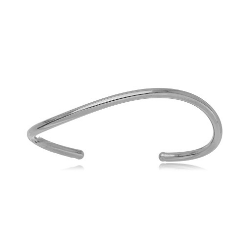 BRACELETE ONDULADO RÓDIO BRANCO