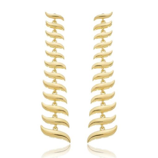 BRINCO FIO PALITO ONDAS DOURADO