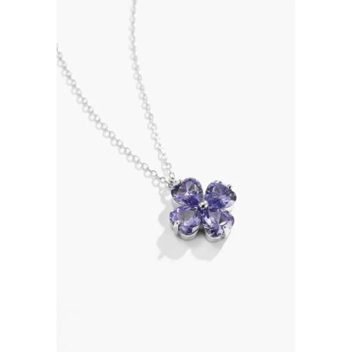 COLAR TREVO TANZANITA EM PRATA 925