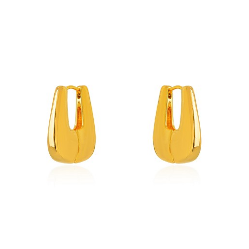 BRINCO ARGOLA EM U LISA DOURADA
