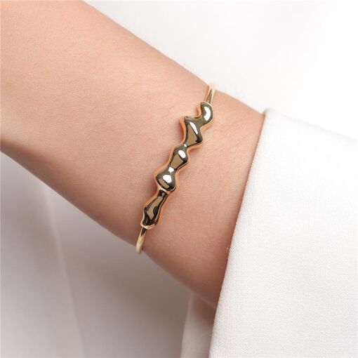 BRACELETE LINHA ORGÂNICO WAVY DOURADO