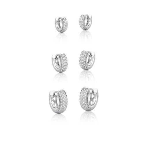 BRINCO ARGOLA CRAVEJADAS DE ZIRCÔNIAS BRANCAS