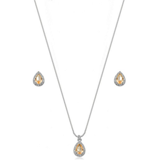 CONJUNTO PEDRA FUSION CLARA RÓDIO BRANCO