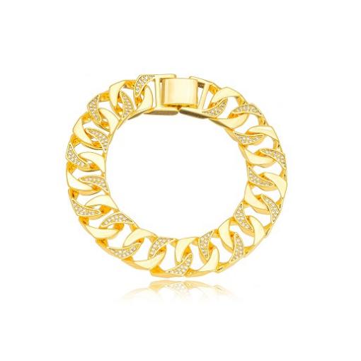 PULSEIRA ELOS CRAVEJADOS DOURADO