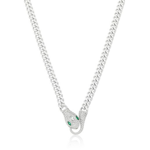 COLAR SNAKE CRISTAL RÓDIO BRANCO