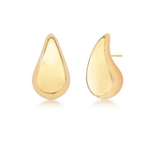 BRINCO DE GOTA CURVO LISO DOURADO