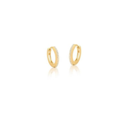 ARGOLA UMA FILEIRA COM ZIRCÔNIAS BRANCAS BANHADA A OURO