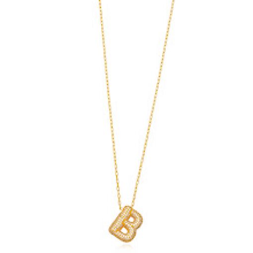 COLAR LETRA B CRAVEJADO DOURADO