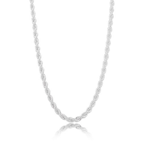 COLAR CHOKER CORDÃO BAIANO RÓDIO BRANCO 45CM