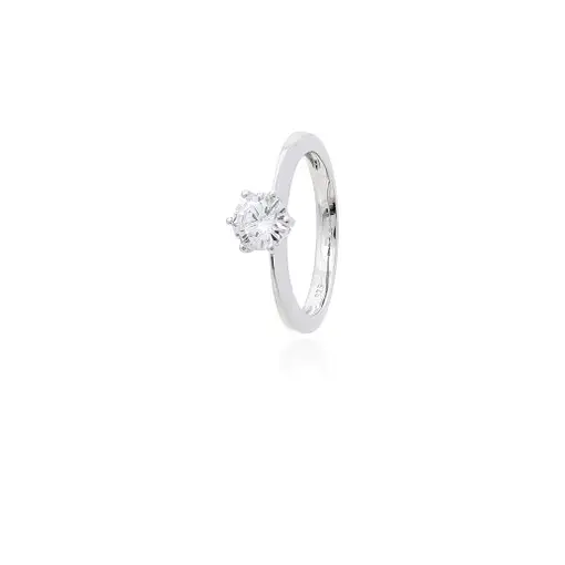ANEL SOLITARIO 8 MM SEIS GARRAS PRATA TAM.22